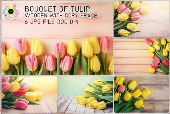 Download Tulip on a Wooden Table with Copy Space - Wooden Collection