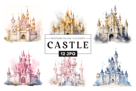 Download Princess Castle Watercolor Clipart - Premium Resources